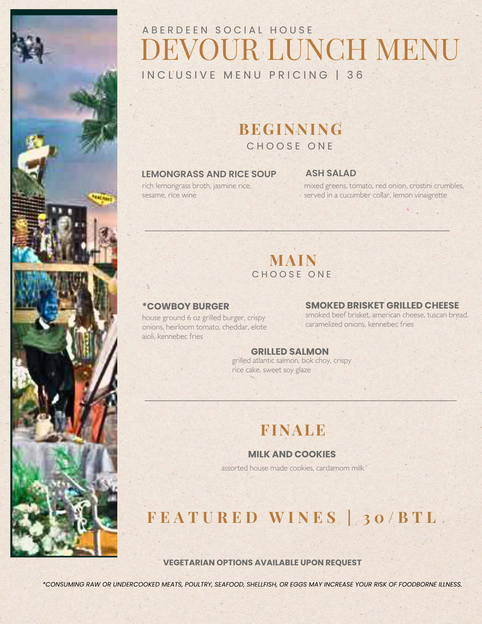 Devour Indy Lunch Menu